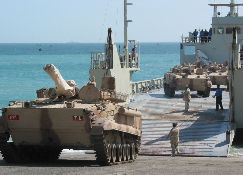 US_Navy_030223-N-1050K-001_UAE_offloads_a_BMP3_Tank_at_a_Kuwaiti_port_facility_from_its_Elbahia_L62_landing_craft
