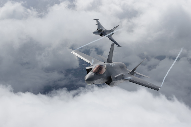 Foto: Letouny F-35 a JAS-39 Gripen | prap. Martin Král / 21. zTL