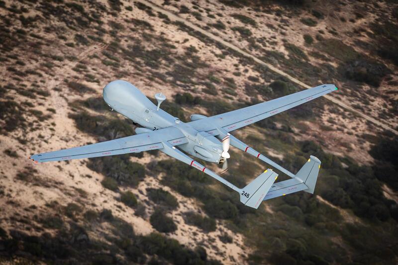 Foto: Heron TP letící nad územím Izraele | Israel Defense Forces