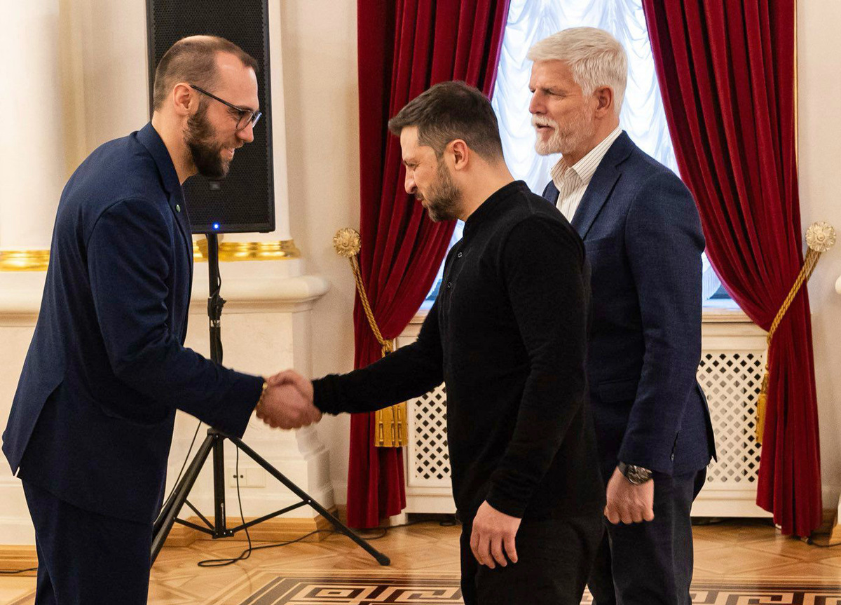 Foto: Tomáš Kopečný s ukrajinským prezidentem Volodymyrem Zelenskym | archiv Tomáše Kopečného
