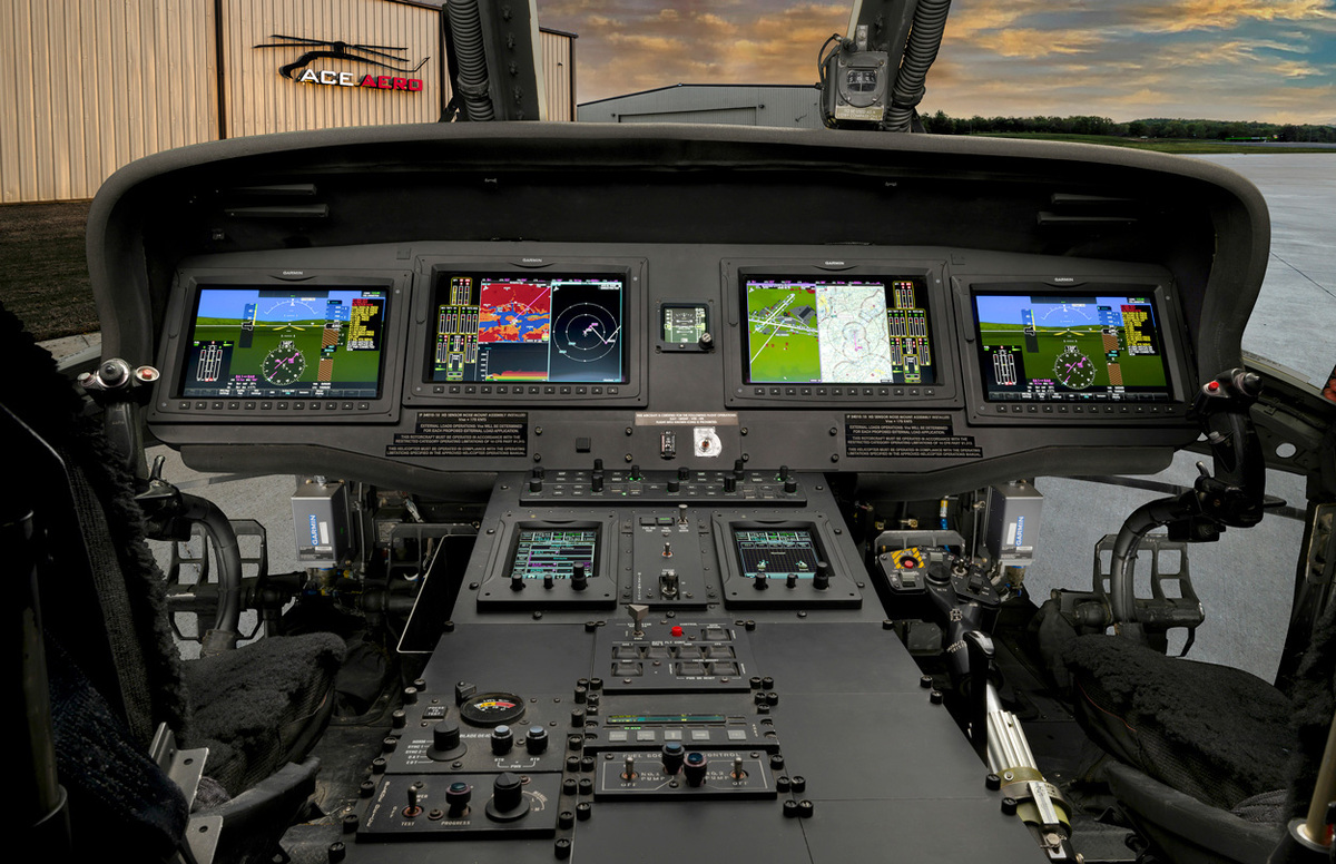 Foto: Vlastní certifikovaný glass kokpit Ace Deck VL-60 je postaven na systému Garmin G5000H | Helicopter Alliance